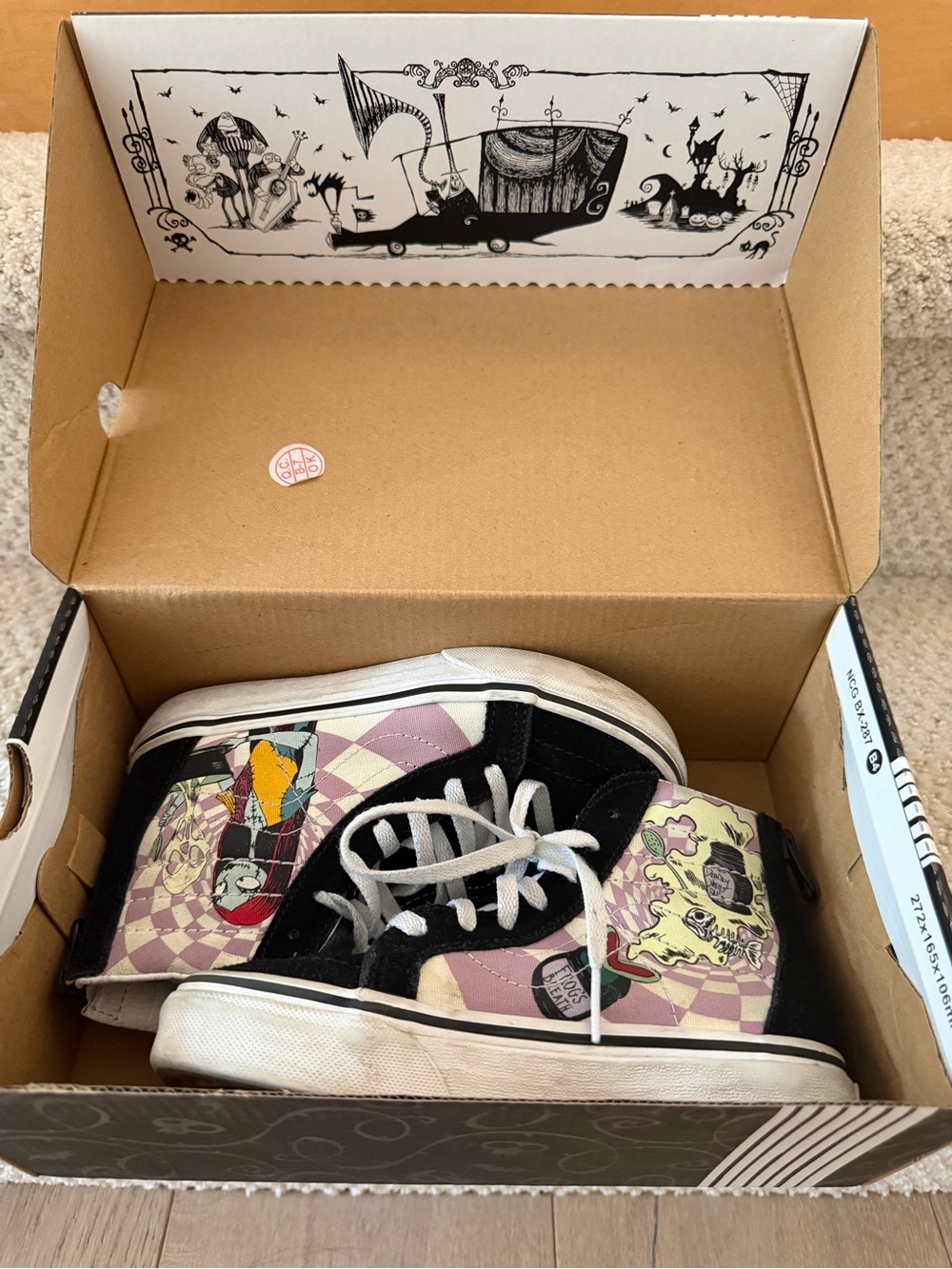 Vans Sk8-Hi Zip Nightmare Before Christmas Sally Potion Kids Size 13
